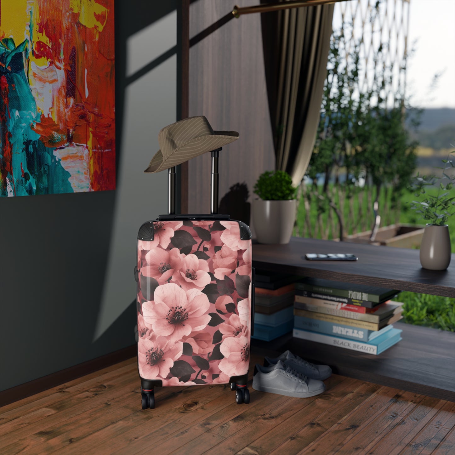 Floral Inspired Stylish & Unique Hard-Shell Suitcase: Durable, Lightweight, Expandable Luggage with 360° Swivel Wheels & Secure Lock for Fashion-Forward Travelers, Free US Shipping