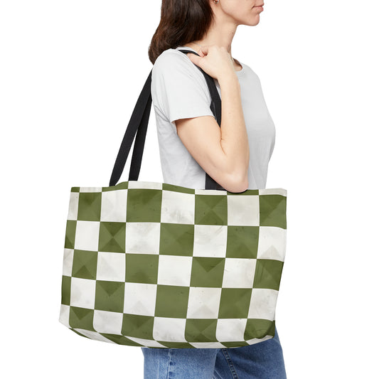 Checkered Weekender Tote Bag