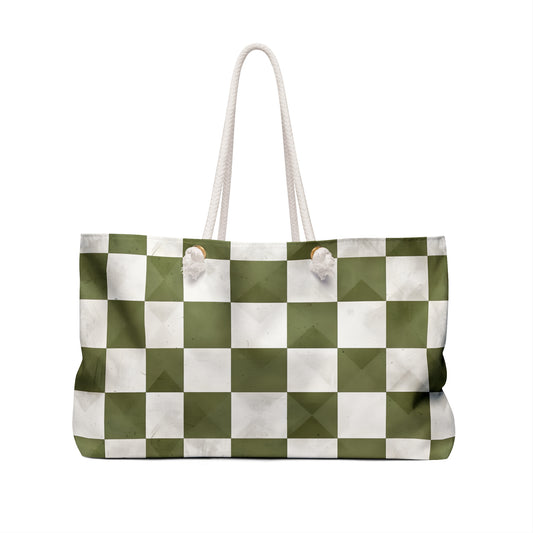 Checkered Large Weekender Tote Bag