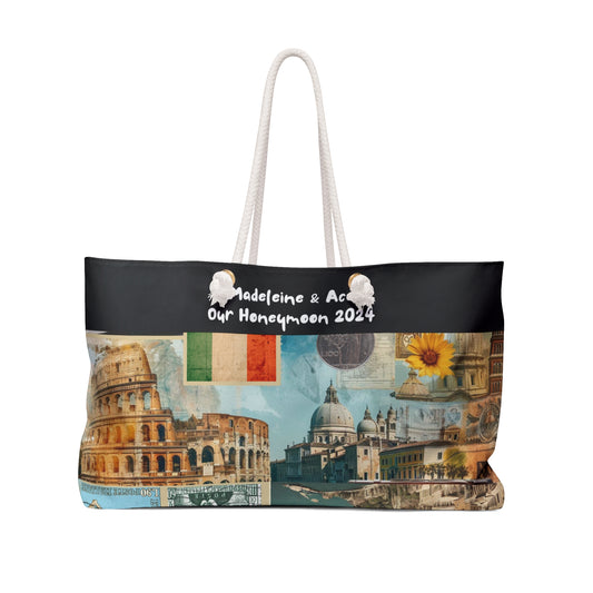 Custom Personalized Italy Large Weekender Tote Bag